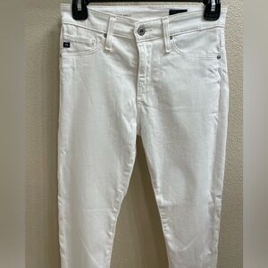 AG High Rise Ankle Skinny Jeans - White size 25